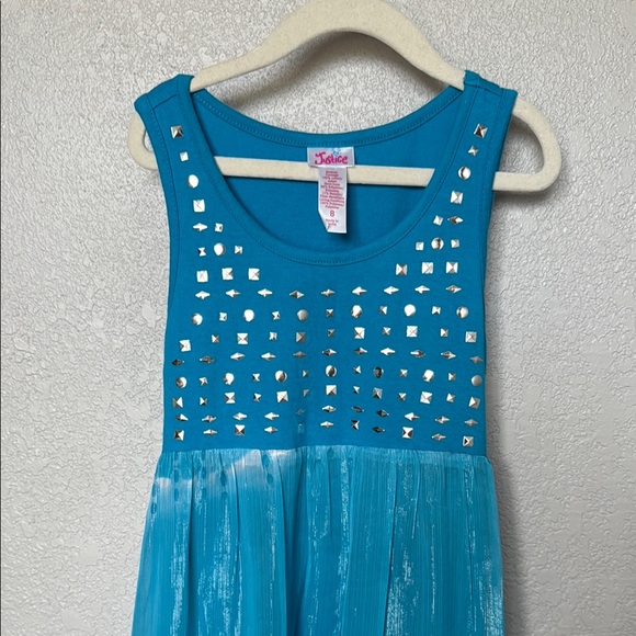 Justice Girls Blue Sleeveless Scoop Neck Maxi Dress - Picture 3 of 6